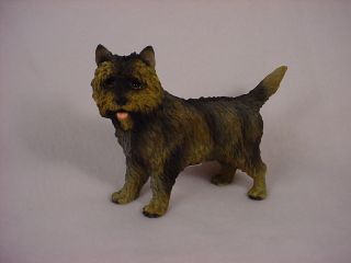Cairn Terrier Dog Hand Painted Figurine Brindle Puppy Collectible Resin Statue