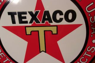 Vintage Texaco Porcelain Motor Oil Gas Station Pump Plate Sign Dated