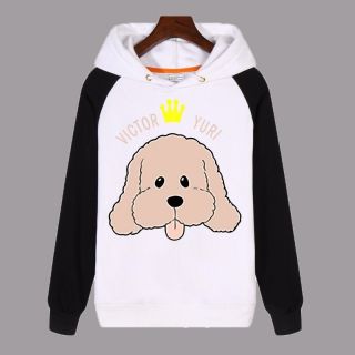 Yuri On Ice Victor Makkachin Poodle Dog Cosplay Pullover Hoodie Sweatshirt