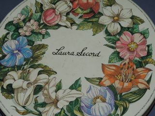 Vintage Laura Secord Chocolate Candy Collectible Tin Round Wildflowers Flowers
