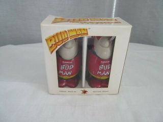 Vintage Bud Man Ceramic Salt Pepper Shakers Ceramarte Budweiser Bud Man