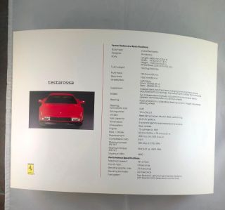 Ferrari 348,  Testarossa & Mondial Sales Brochure 1990 Ferrari North America 4/90 3