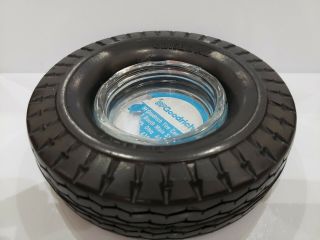 Vintage The General Tire Co.  Rubber & Glass Ashtray - 6 1/2 "