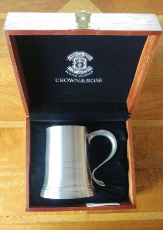 Crown And Rose Cast Pewter Tankard