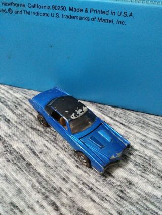 Vintage Hot Wheels Redline Custom Eldorado In Blue With Black Roof.