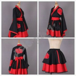 Hokage Naruto0 Shippuden Akatsuki Cosplay Costume Red Kimono Princess Dress Suit