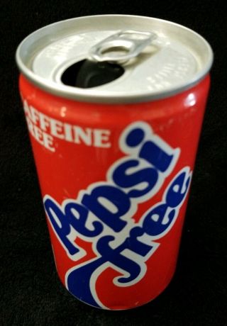 Pepsi Caffeine Steel Soda Can Vintage 1980 