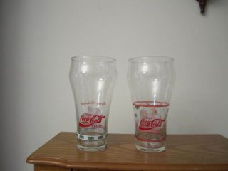2 COLLECTIBLE COCA - COLA DRINK GLASSES CHRISTMAS HOLIDAY SANTA COKE GLASSES PROMO 4