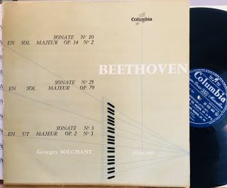 Beethoven 3 Sonatas (3,  10,  25) Georges Solchany Ed1 Columbia Fcx 443 France