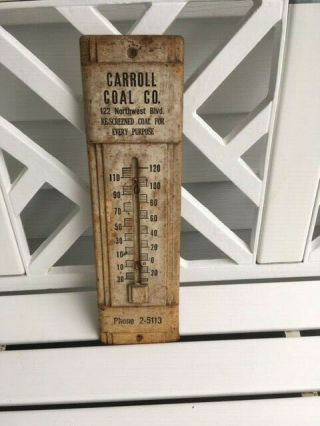 Vintage Carroll Coal Company Thermometer