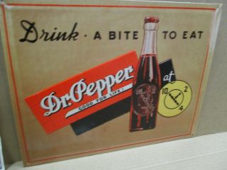 Dr Pepper Drink A Bite To Eat - Shows Bottle - Big Sign Country Store Gas Station