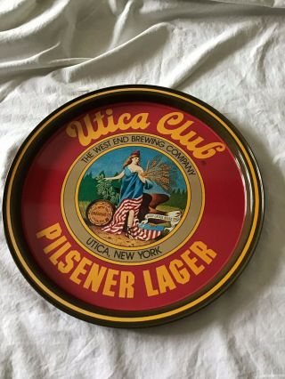 Vintage Utica Club - Pilsener Lager - West End Brewing Company Beer Tray 10.  75 " D