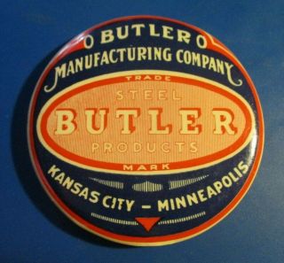 Antique Celluloid Butler Manufacturing Co.  Steel Products Pocket Mirror