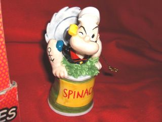 1530 - Popeye The Sailor Man Porcelain Christmas Tree Ornament - Spinach