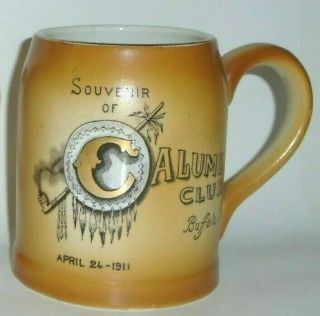 2 Antique 1911 Buffalo Pottery Advertising Mugs Calumet Club Buffalo NY Souvenir 3