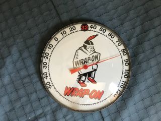 Vintage Wrap - On Round Thermometer 10 " Indian Graphic