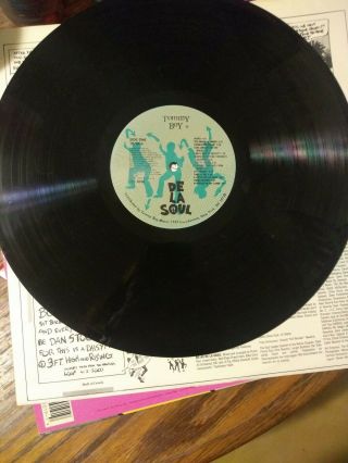 De La Soul 3 Feet High And Rising Vinyl LP Tommy Boy 1989 Hip - Hop Rap 5