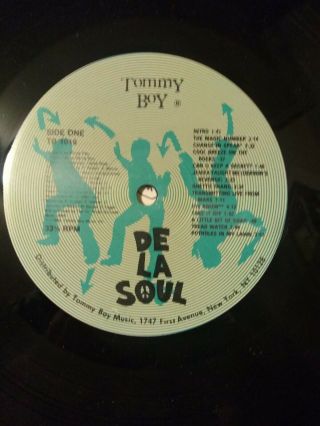 De La Soul 3 Feet High And Rising Vinyl LP Tommy Boy 1989 Hip - Hop Rap 6