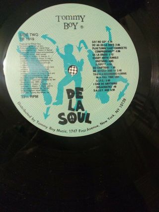 De La Soul 3 Feet High And Rising Vinyl LP Tommy Boy 1989 Hip - Hop Rap 7
