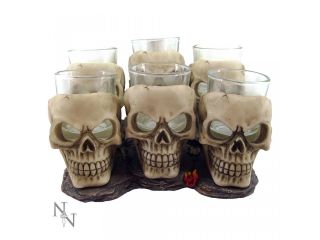 Nemesis Now Six Shooter Skulls Set Gothic Novelty Shot Glasses Party Home Gift