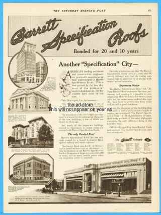 1920 Shreveport La City National Bank Scottish Rite Cathedral Barrett Roof Ad