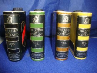 4 Rutherfords Blended Scotch Whiskey Mini Book Decanter The Spirit Of Scotland