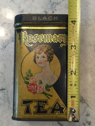 Vintage Rosemary Tea Tin Samuel Kunin & Sons Chicago IL 20’s 30’s Advertising 2