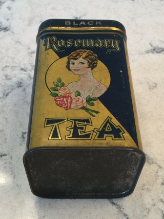 Vintage Rosemary Tea Tin Samuel Kunin & Sons Chicago IL 20’s 30’s Advertising 5