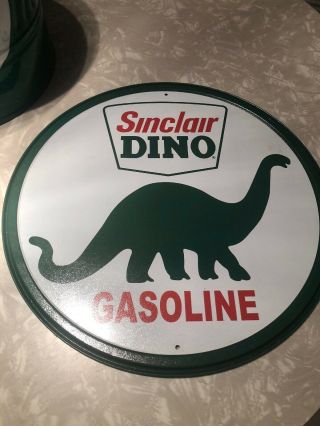 SINCLAIR Vintage GAS CAN Station Oil Company Oiler 1 Gallon 2 Lids And Sign 4
