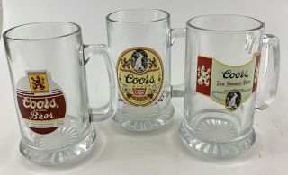 Vintage Adolph Coors Company Expert Lager Banquet Beer Mugs Bar Barware Man Cave