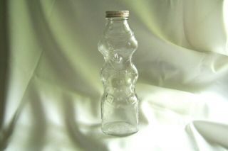 Vintage U - Bet Syrup Flavoring Double Sided Fox Glass Bottle Bank Advertising 2