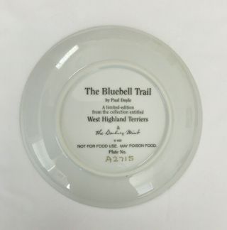 Danbury Beloved Westies Porcelain Plate ' The Blue Bell Trail ' Limited Ed. 2
