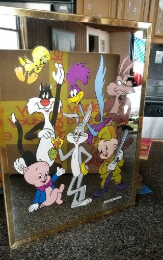 Vintage Looney Tunes Roadrunner Bugs Tweety Porky Warner Brothers Mirror 1978