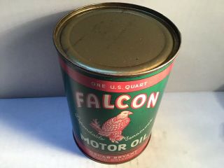 Vintage Falcon Oil Can Quart Metal Gas Rare Handy Sign Tin Sunoco Shell Sinclair 5