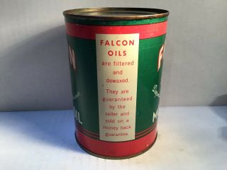 Vintage Falcon Oil Can Quart Metal Gas Rare Handy Sign Tin Sunoco Shell Sinclair 6
