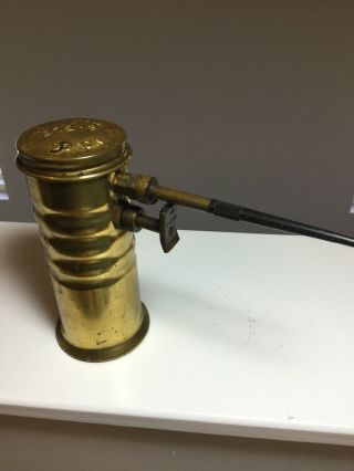 Vintage Oil Gun Can 5 Inches Brass Tone No.  66 Eagle Usa Exc