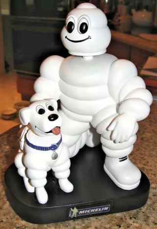 Michelin Man & Dog 7 " Bobblehead Doll Promotional Item Michelin Tire Man L@@k
