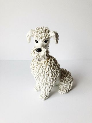 Vintage Italian Ceramic Porcelain Spaghetti Poodle Dog Art 9” Rare