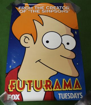 Vintage Futurama Fox Tursday 1999 Promo Poster Collectors Must L@@k