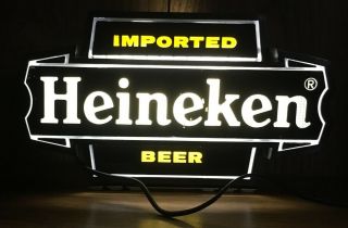 Heineken Lighted Beer Sign Bar Light Man Cave Breweriana
