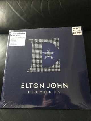 Elton John Diamonds Hmv Vinyl Week 2019 2lp Set Blue Vinyl Limited To 1,  000