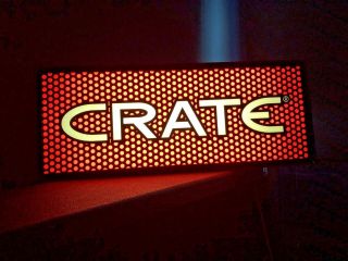Crate Amplifiers " Red Light/acrylic Sign " Store Promotional (can Be Hung)