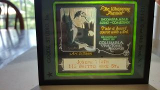 Vintage Glass Advetisement Slides,  Columbia Viva Tonal Records,  The Whispering P