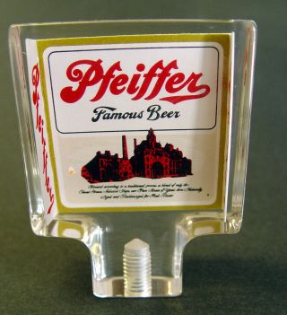 OLD BEER DISTRIBUTOR FRESH PFEIFFER BEER TAP HANDLE READY TO DISPLAY/USE 3