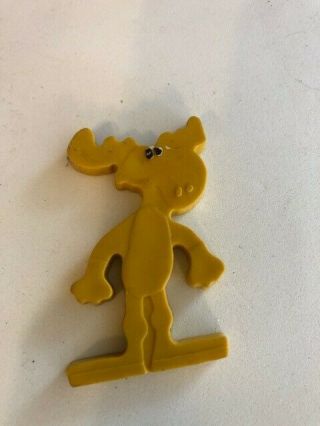 Vintage Rocky And Bullwinkle Erasers - Red And Yellow