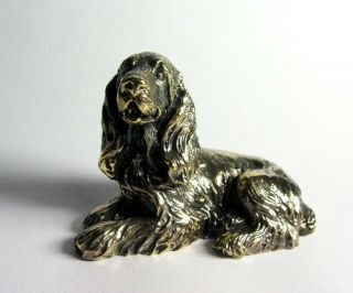 Cute Spaniel Dog Figurine,  Bronze Spaniel,  Bronze Solid Dog Figurine,  Dog Figurine