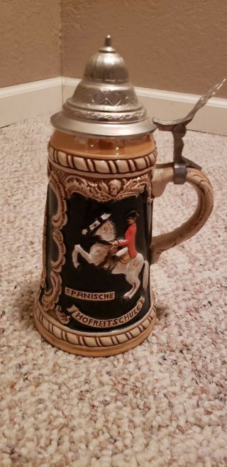Limited Edition Collectible German Lidded Beer Stein Handpainted Austria King