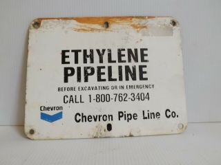 Chevron Petroleum Pipeline Company 11 " X 8 1/2 " Sign Ethylene Pipeline