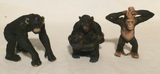 Schleich Chimpanzee Family Male Female Baby & Juvenile 2012 Animal Figures Chimp