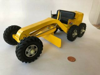 Vintage Structo Road Grader,  Yellow Pressed Steel Great Awesome